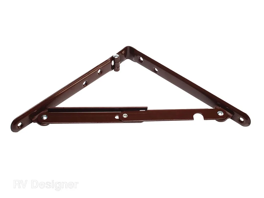H505 – RV DESIGNER Shelf Bracket, 8 Inch x 8 Inch Foldable Brown With Mounting Screws Set Of 2